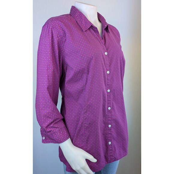 Eddie Bauer Womens Button Down Shirt XXL Purple Geometric 3/4 Sleeve
Preppy - Picture 3 of 11
